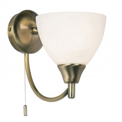 Alton - Antique Brass Wall Lamp with Opal Glass Alton - Antique Brass Wall Lamp with Opal Glass