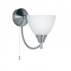 Alton - Satin Chrome Wall Lamp with Opal Glass