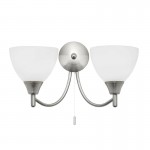 Alton - Satin Chrome Twin Wall Lamp with Opal Glass Alton - Satin Chrome Twin Wall Lamp with Opal Glass