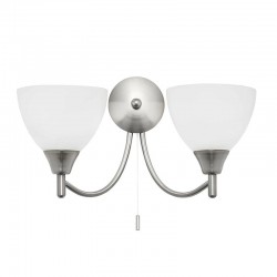 Alton - Satin Chrome Twin Wall Lamp with Opal Glass