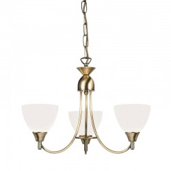 Alton - Antique Brass 3 Light Centre Fitting with Opal Glass Alton - Antique Brass 3 Light Centre Fitting with Opal Glass