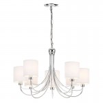 Phantom - Chrome 7 Light Centre Fitting with White Shades
