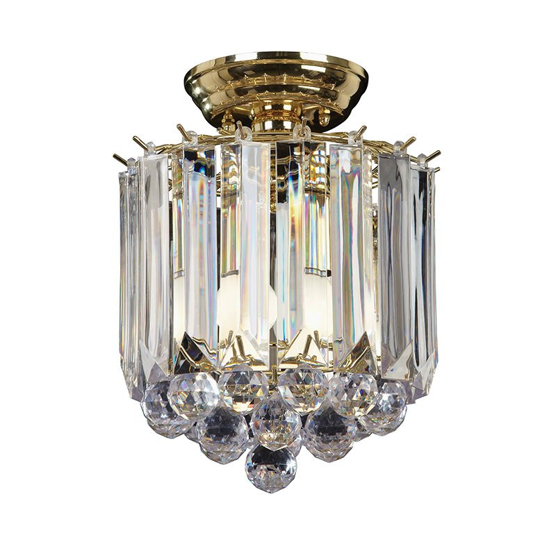 Endon-FARGO-BP - Fargo - Brass with Acrylic Detailing 2 Light Ceiling Lamp