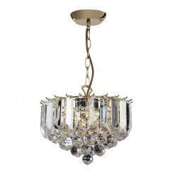 Fargo - Brass 3 Light Hanging Pendant with Acrylic Detailing Fargo - Brass 3 Light Hanging Pendant with Acrylic Detailing