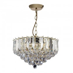Fargo - Brass 3 Light Pendant with Acrylic Detailing