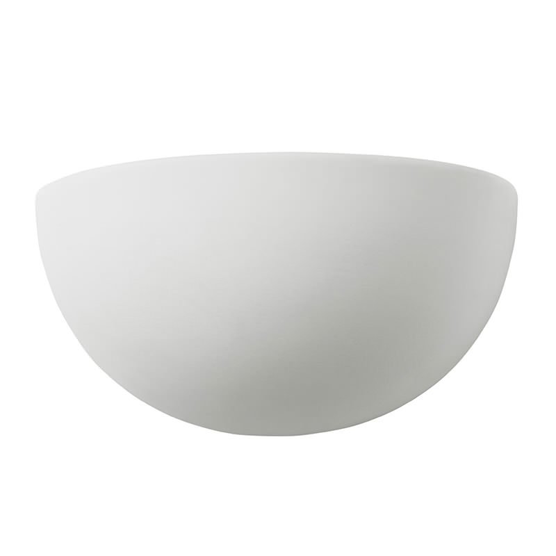 Endon-UG-WB-A - Pride - Unglazed White Ceramic Uplighter Wall Lamp