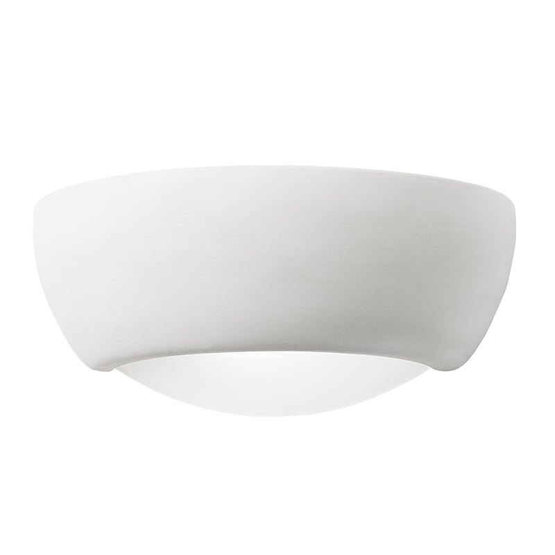 Endon-UG-WB-X - Eton - Unglazed White Ceramic Uplighter Wall Lamp