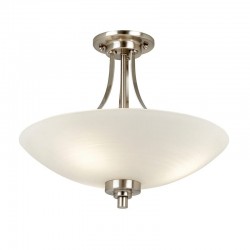 Welles - Satin Chrome 3 Light Semi-Flush with White Glass Welles - Satin Chrome 3 Light Semi-Flush with White Glass