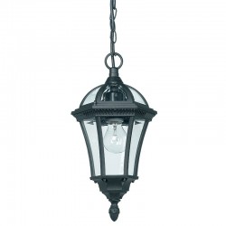Drayton - Black Lantern Pendant with Clear Glass 