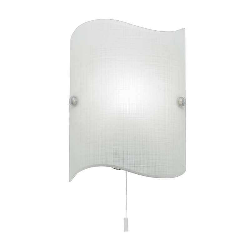 Wall Lights - Wave - Matt white Patterned Glass Wall Lamp Endon-2017-WB - Wave - Matt white Patterned Glass Wall Lamp