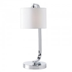 Canning - Chrome Touch Table Lamp with White Faux Silk Shade Canning - Chrome Touch Table Lamp with White Faux Silk Shade
