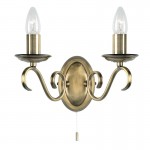 Bernice - Antique Brass 2 Light Wall Lamp Bernice - Antique Brass 2 Light Wall Lamp
