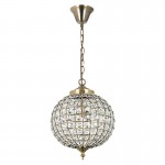 Tanaro - Antique Brass Globe Pendant with Crystal Tanaro - Antique Brass Globe Pendant with Crystal