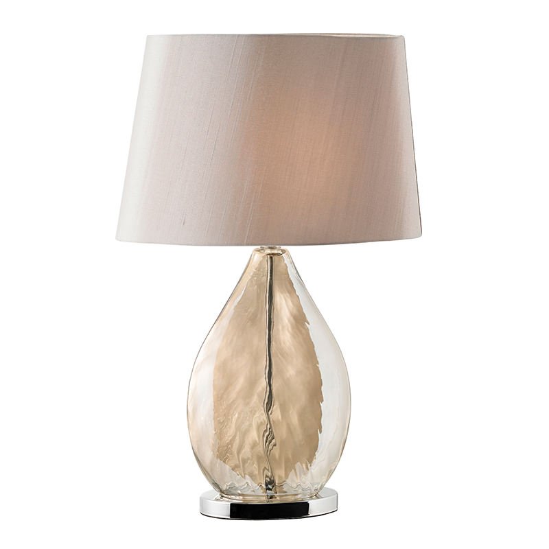 Endon-KEW-TLGO - Kew - Gold Tinted Glass Table Lamp with Mink Shade