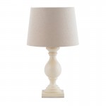 Marsham - Ivory Wood Table Lamp with Ivory Shade Marsham - Ivory Wood Table Lamp with Ivory Shade