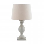 Marsham - Taupe Wood Table Lamp with Ivory Shade Marsham - Taupe Wood Table Lamp with Ivory Shade
