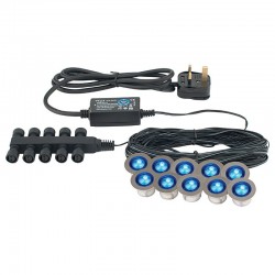 Ikon - Set of 10 Blue Colour Decking Lights  Ikon - Set of 10 Blue Colour Decking Lights