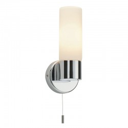 Pure - Bathroom Chrome with White Glass Wall Lamp