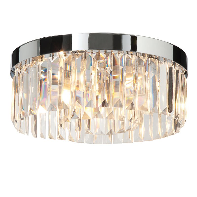 Saxby-35612 - Crystal - Bathroom Crystal & Chrome Ceiling Lamp