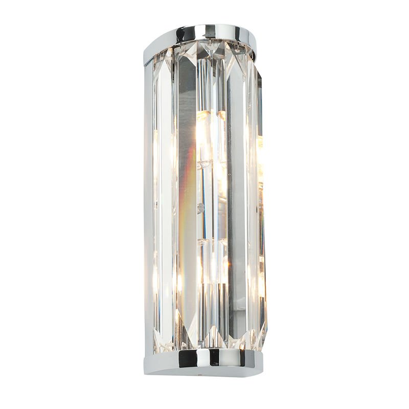 Saxby-39629 - Crystal - Bathroom Crystal & Chrome Wall Lamp