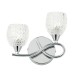 Wall Lights - Boyer - Chrome With Cut Clear Glass Right Twin Wall Lamp Endon-BOYER-2WBCH-R - Boyer - Chrome With Cut Clear Glass Right Twin Wall Lamp