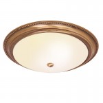 Atlas - Antique Brass Flush with Frosted Glass 