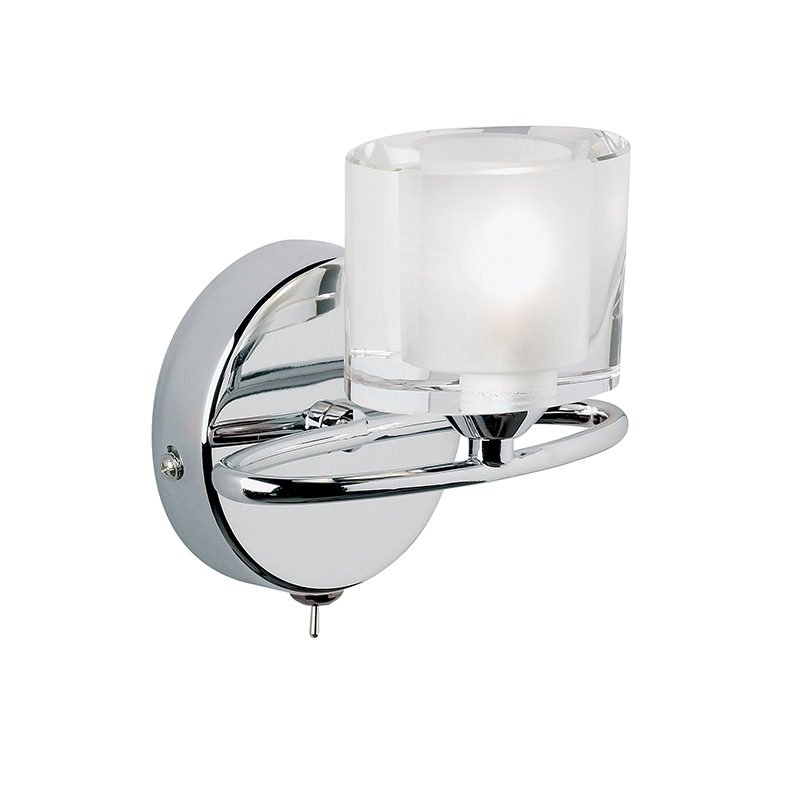 Wall Lights - Sonata - Crystal with Chrome Wall Lamp Endon-91181 - Sonata - Crystal with Chrome Wall Lamp