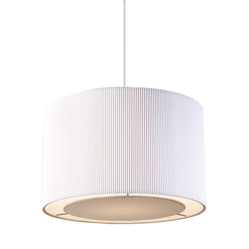 Accessories - Colette - Big White Pleated Shade for Hanging Pendant Endon-96043-WH - Colette - Big White Pleated Shade for Hanging Pendant