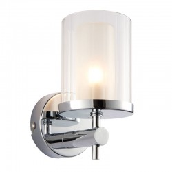 Britton - Bathroom Chrome Wall Lamp with Clear Rippled Glass  Britton - Bathroom Chrome Wall Lamp with Clear Rippled Glass