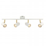 Gull - Matt White & Satin Brass 4 Light Bar Spotlights Gull - Matt White & Satin Brass 4 Light Bar Spotlights