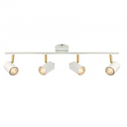 Gull - Matt White & Satin Brass 4 Light Bar Spotlights Gull - Matt White & Satin Brass 4 Light Bar Spotlights