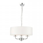 Nixon - Nickel 3 Light Pendant with Crystal & Vintage White Shade Nixon - Nickel 3 Light Pendant with Crystal & Vintage White Shade