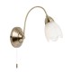 Wall Lights - Petal - Antique Brass & Matt Opal Glass Single Wall Lamp Endon-124-1WBAB - Petal - Antique Brass & Matt Opal Glass Single Wall Lamp