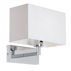 Piccolo - Polished Chrome Wall Lamp with White Shade Piccolo - Polished Chrome Wall Lamp with White Shade