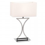 Epalle - Chrome Rectangle Table Lamp with White Shade Epalle - Chrome Rectangle Table Lamp with White Shade