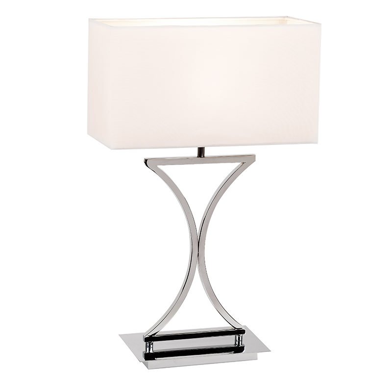Endon-96930-TLCH - Epalle - White with Chrome Rectangle Table Lamp
