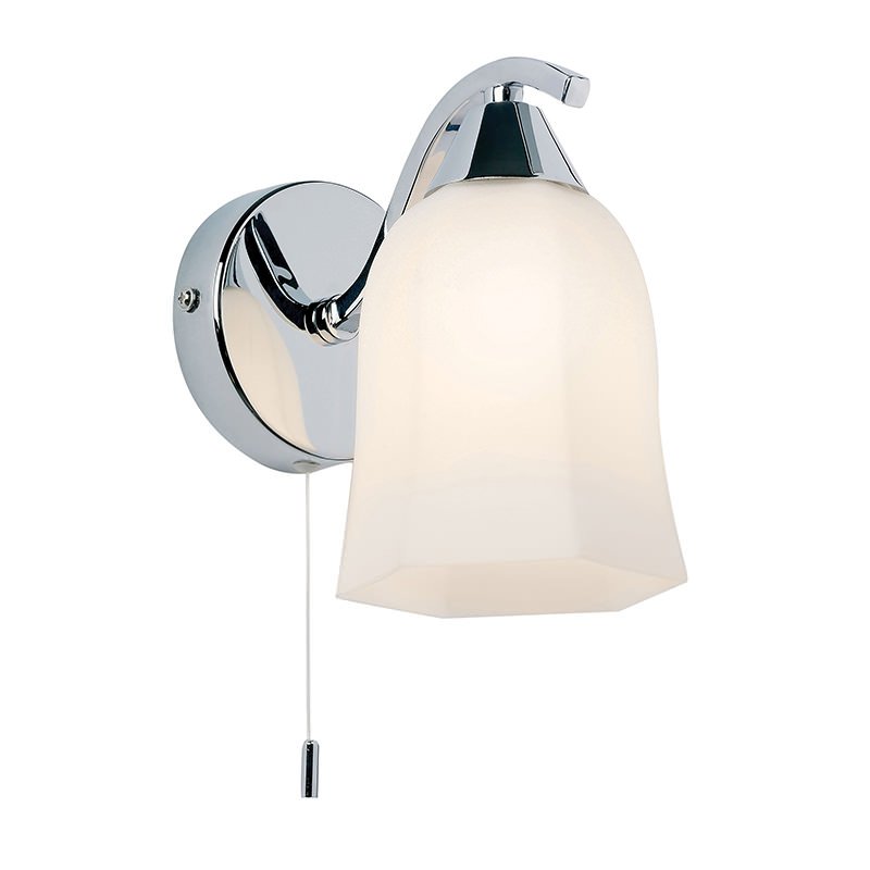 Wall Lights - Alonso - Polished Chrome and Opal Glass Wall Lamp Endon-96961-WBCH - Alonso - Polished Chrome and Opal Glass Wall Lamp