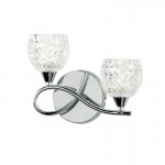 Boyer - Chrome Left Twin Wall Lamp with Cut Clear Glass  Boyer - Chrome Left Twin Wall Lamp with Cut Clear Glass