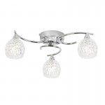 Boyer - Chrome 3 Light Ceiling Lamp with Cut Clear Glass  Boyer - Chrome 3 Light Ceiling Lamp with Cut Clear Glass