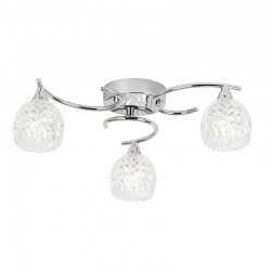 Boyer - Chrome 3 Light Ceiling Lamp with Cut Clear Glass  Boyer - Chrome 3 Light Ceiling Lamp with Cut Clear Glass