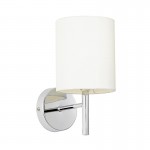 Brio - Polished Chrome Wall Lamp with White Shade Brio - Polished Chrome Wall Lamp with White Shade
