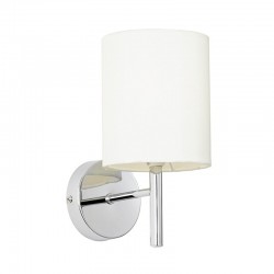 Brio - Polished Chrome Wall Lamp with White Shade Brio - Polished Chrome Wall Lamp with White Shade
