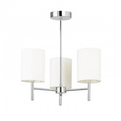 Brio - Polished Chrome 3 Light Ceiling Lamp with White Shades Brio - Polished Chrome 3 Light Ceiling Lamp with White Shades