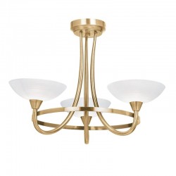 Cagney - Antique Brass 3 Light Centre Fitting with White Glass  Cagney - Antique Brass 3 Light Centre Fitting with White Glass