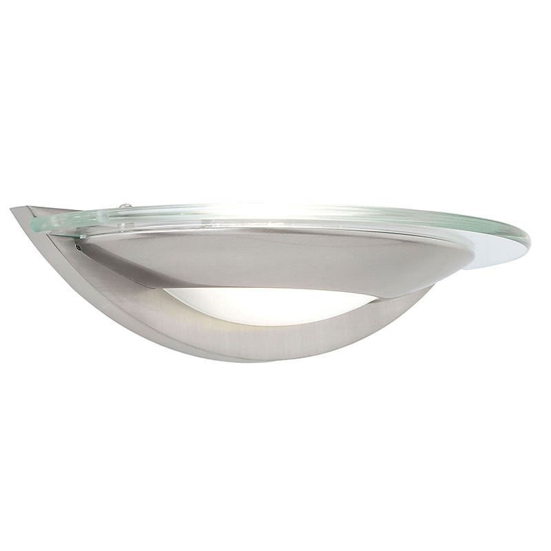 Wall Lights - Firenz - Satin Chrome with Glass Wall Lamp Endon-051-WBSC - Firenz - Satin Chrome with Glass Wall Lamp