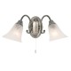 Wall Lights - Hardwick - Alabaster Glass with Antique Silver Twin Wall Lamp Endon-144-2AS - Hardwick - Alabaster Glass with Antique Silver Twin Wall Lamp