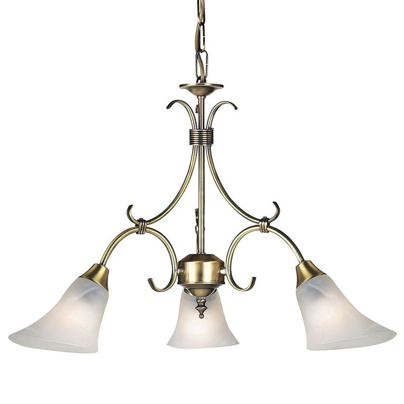 Ceiling Lights - Hardwick - Alabaster Glass with Antique Brass 3 Light Pendant Endon-144-3AN - Hardwick - Alabaster Glass with Antique Brass 3 Light Pendant