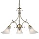 Ceiling Lights - Hardwick - Alabaster Glass with Antique Brass 3 Light Pendant Endon-144-3AN - Hardwick - Alabaster Glass with Antique Brass 3 Light Pendant