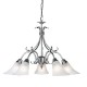 Ceiling Lights - Hardwick - Alabaster Glass with Antique Silver 5 Light Pendant Endon-144-5AS - Hardwick - Alabaster Glass with Antique Silver 5 Light Pendant