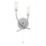 Havana - Chrome 2 Light Wall Lamp with Frosted Glass Havana - Chrome 2 Light Wall Lamp with Frosted Glass